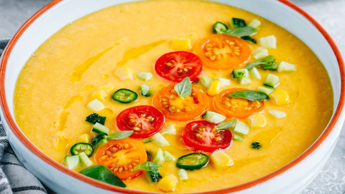 Gazpacho z żółtych pomidorów
