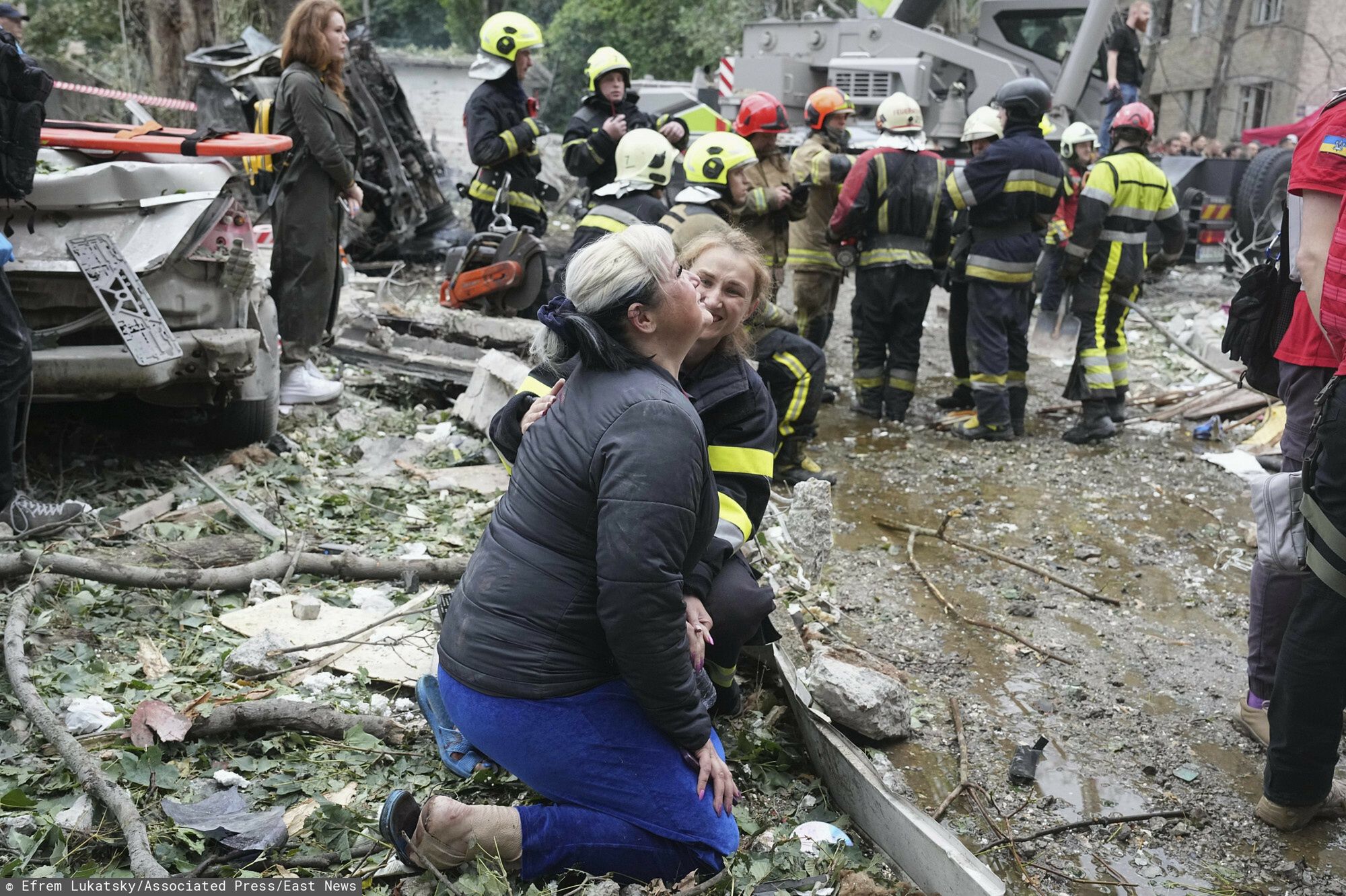Skutki zmasowanego rosyjskiego ataku na Kijów 