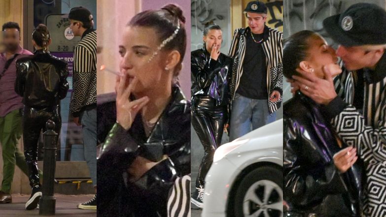 Julia Wieniawa i Nikodem Rozbicki pytają przechodniów o papierosa i całują się