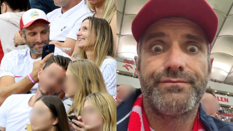 Joanna Koroniewska i Maciej Dowbor na meczu Polska - Wyspy Owcze