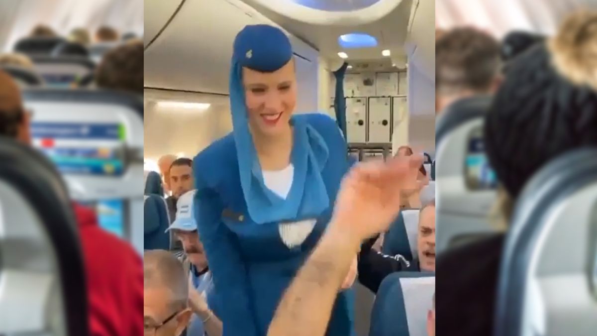 Pasażer rozpoznał Olgę i wysłał jej wideo z samolotu