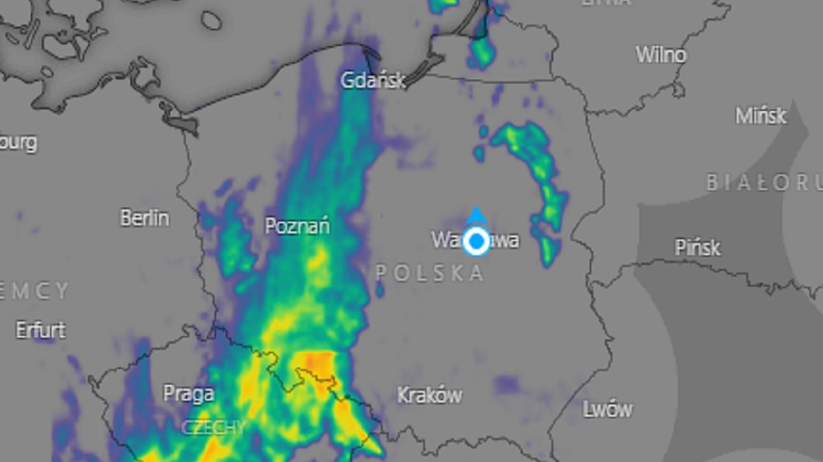 Przez Polskę przejdą burze z gradem.