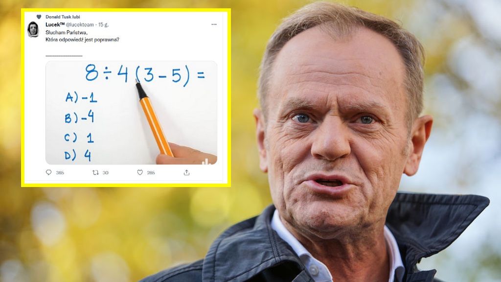 Donald Tusk polubił zadanie matematyczne 