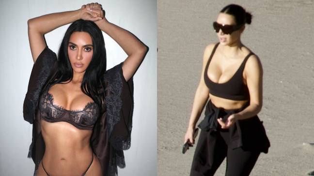 Kim Kardashian sfotografowana na treningu w plenerze