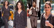 Katie Holmes w dwóch stylizacjach w cętki