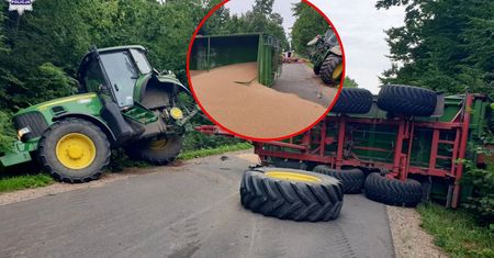 Dramatyczny wypadek. Przyczepa runęła na drogę