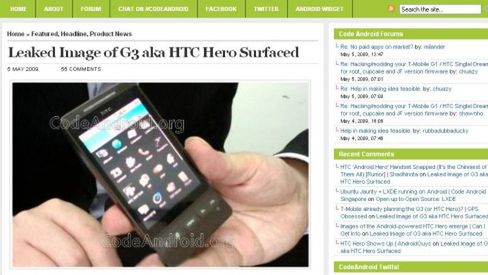 Zdjęcia HTC Hero nieoficjalnie w sieci 1