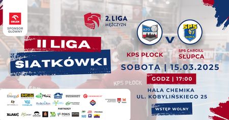 Zaproszenie na mecz siatkówki KPS Płock - SPS Cargill Słupca