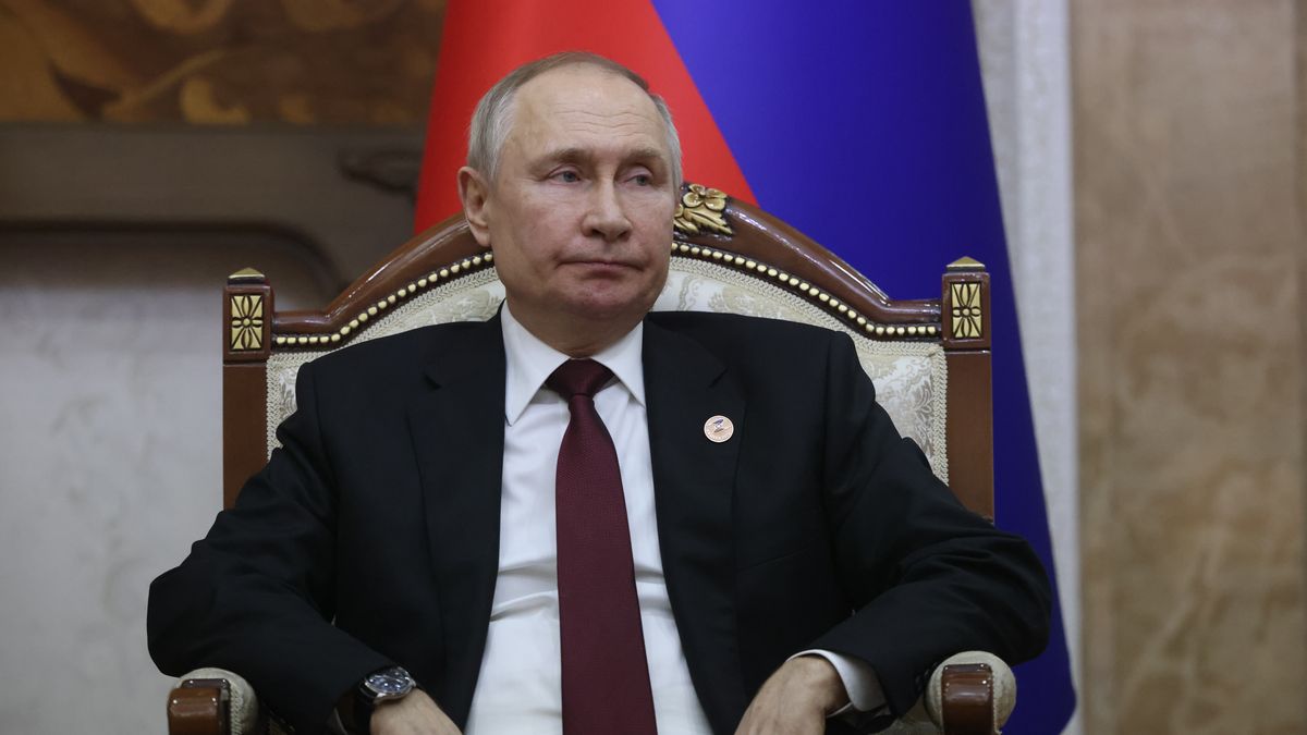 BISHKEK, KYRGYZSTAN - DECEMBER 9: (RUSSIA OUT) Russian President Vladimir Putin seen during bilateral talks at the Eurasian Economic Summit. Leaders of Russia, Belarus, Kazakhstan and Armenia gathered in the Kyrgyz capital for the Eurasian Economic Union (EAEU) Summit. (Photo by Contributor/Getty Images)