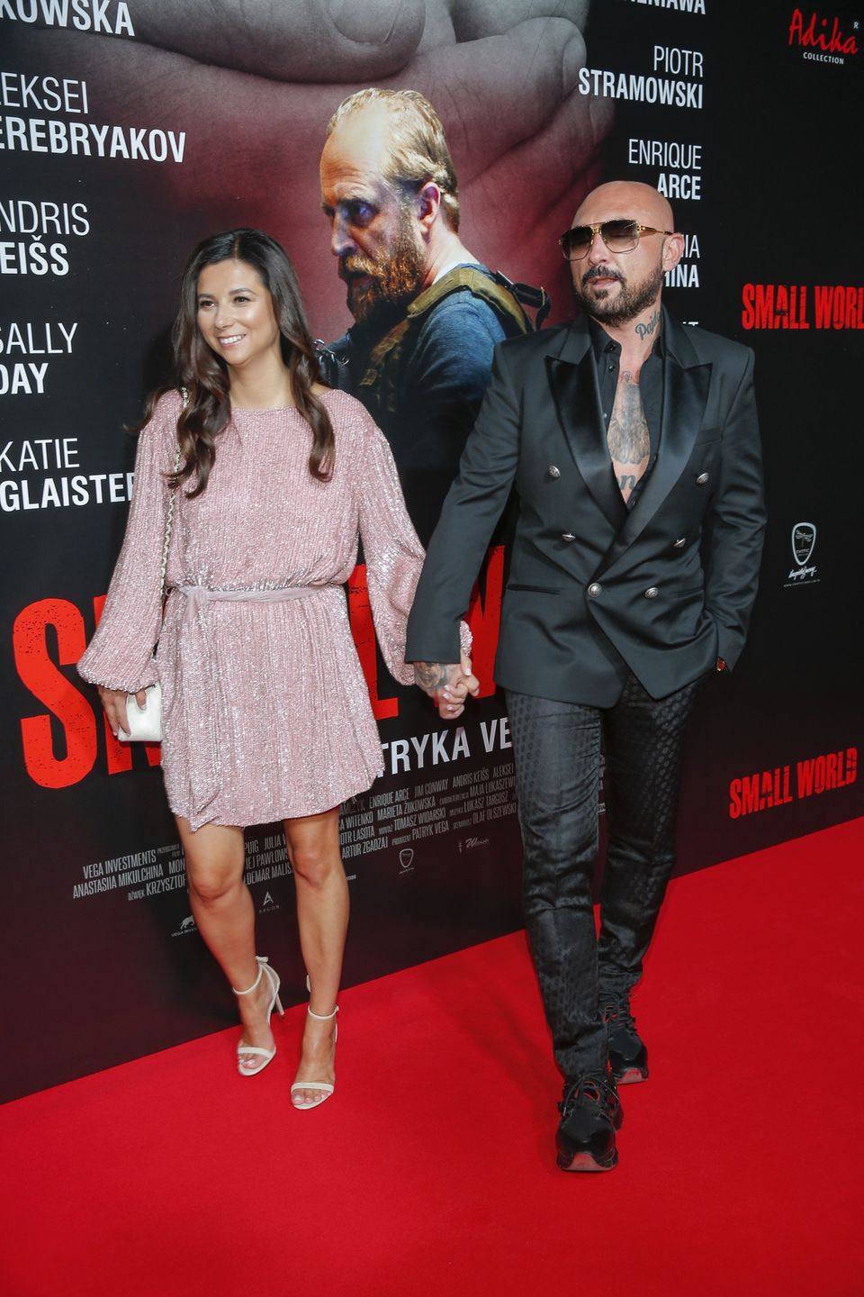 Patryk Vega i Katarzyna Słomińska na premierze "Small World"