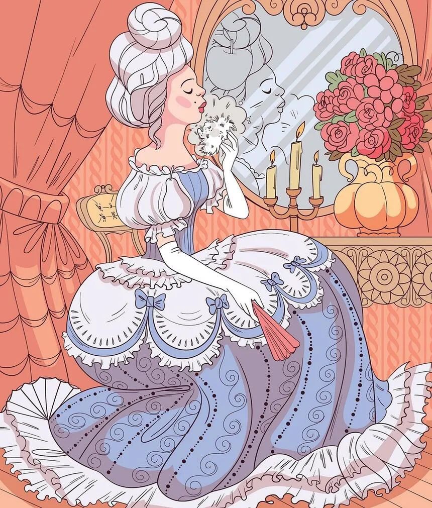 Dama przed luistrem. Gdzie jest gruszka?