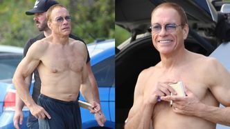 59-letni Jean-Claude Van Damme eksponuje muskularny tors, paląc podejrzanie wyglądającego skręta na plaży (ZDJĘCIA)