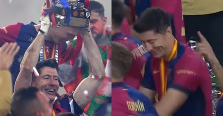 Robert Lewandowski tańczy z kolegami z FC Barcelony po wygranym meczu, a fani śmieszkują: "Zapomniałem, że to TANCERZ Z TIKTOKA"