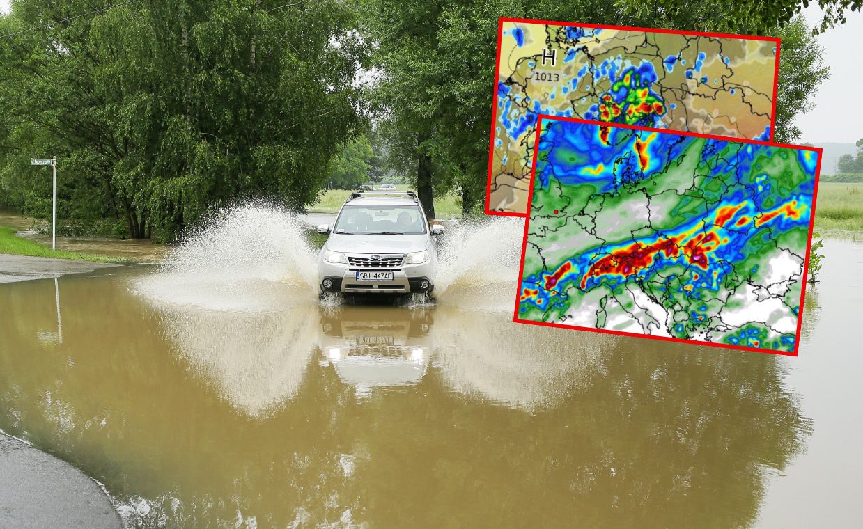 Złe prognozy dla Polski. Cztery niże z silnymi opadami deszczu