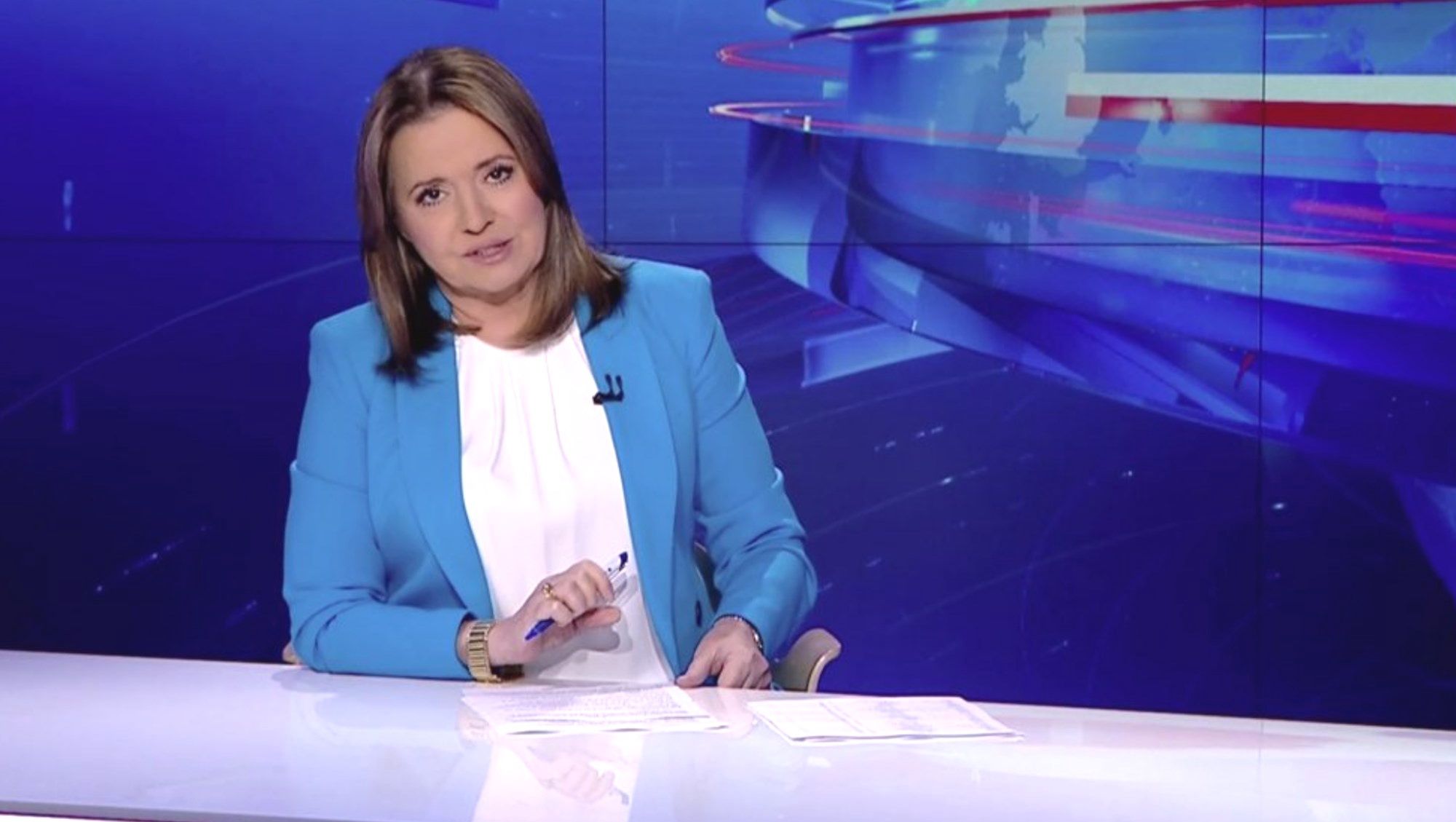 Jedną z twarzy głównego wydania "Wiadomości" TVP jest Danuta Holecka