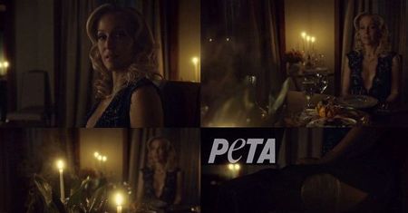 Nowy spot PETA przeciwko jedzeniu mięsa: Gillian Anderson ZJADA WŁASNĄ NOGĘ!