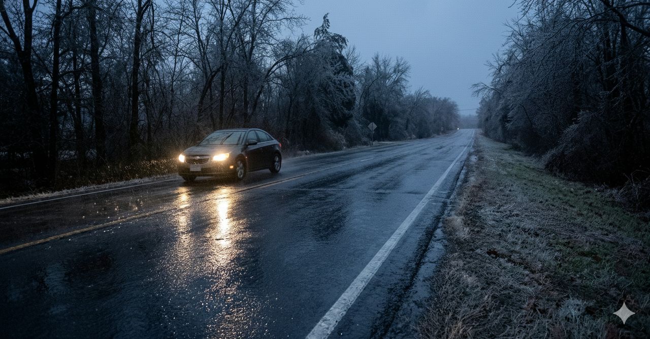 Uwaga na "szklankę" na drogach! IMGW aktualizuje ostrzeżenie przed gołoledzią