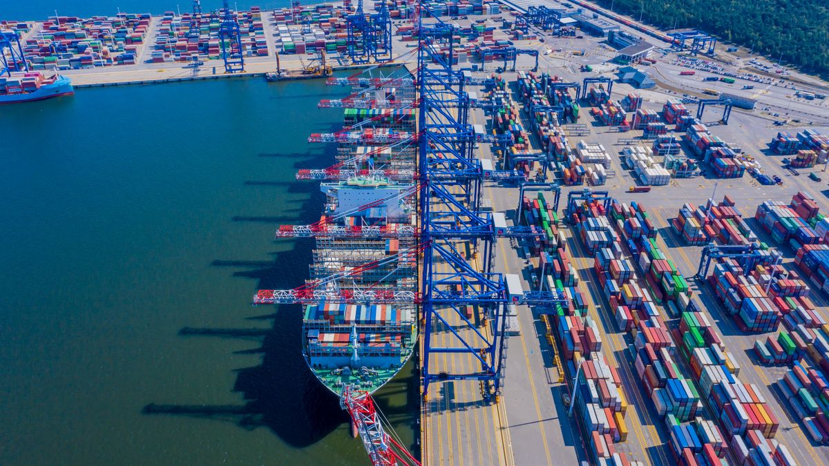 Container ship loading at port with crane, container ship carrying container import and export business logistic and transportation, Aerial top view.
ship, port, container, deck, industry, singapore, trade, aerial view, boat, business, cargo, carrier, china, commerce, commercial, crane, custom, delivery, distribution, export, freight, freighter, global, heavy, hong kong, import, industrial, international, load, logistic, machine, marine, nautical, ocean, rotterdam, sea, sending, shanghai, shenzhen, shipping, stack, storage, top view, transport, transportation, unloading, vessel, warehouse, water, working, ship, port, container, deck, industry, singapore, trade, aerial view, boat, business, cargo, carrier, china, commerce, commercial, crane, custom, delivery, distribution, export, freight, freighter, global, heavy, hong kong, import, industrial, international, load, logistic, machine, marine, nautical, ocean, rotterdam, sea, sending, shanghai, shenzhen, shipping, stack, storage, top view, transport, transportation, unloading, vessel, warehouse, water, working, pomeranian voivodeship, poland, no people