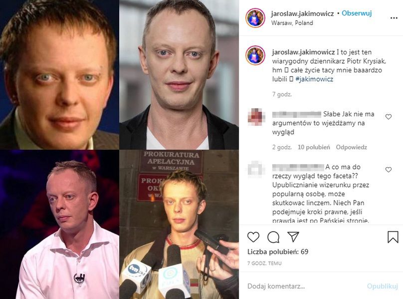 Jarosław Jakimowicz grozi Piotrowi Krysiakowi sądem
