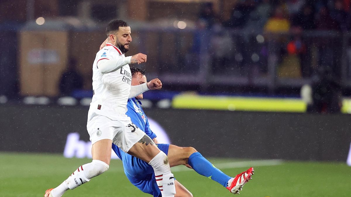 Kyle Walker w meczu AC Milanu z Empoli FC