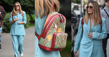 Małgorzata Rozenek w obszernym garniturze i z plecaczkiem Gucci za 8 tysięcy przemierza ulice Warszawy (ZDJĘCIA)