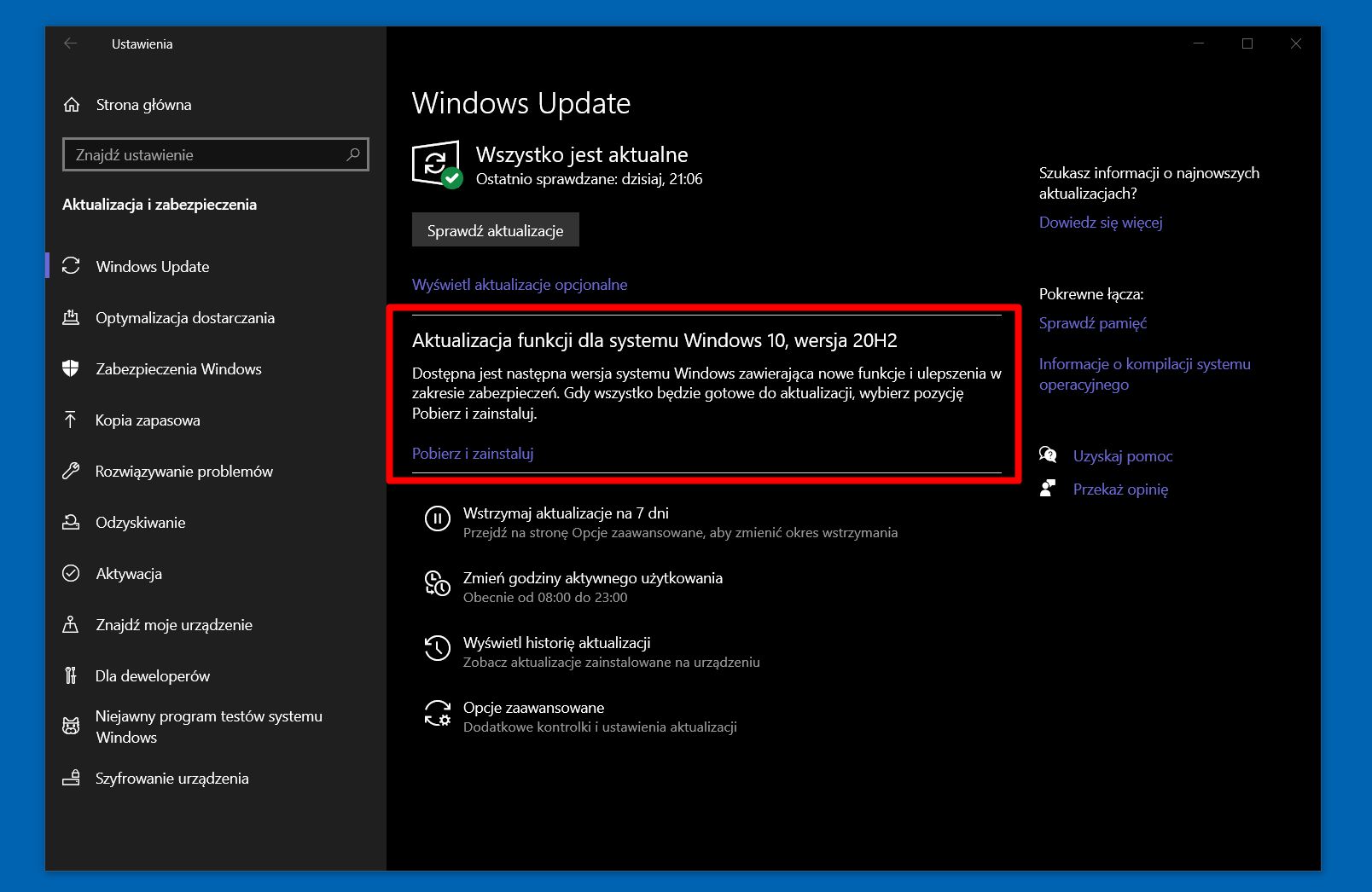 Październikowa aktualizacja powinna być dostępna dla wszystkich, którzy "sprawdzą aktualizacje", fot. Oskar Ziomek.
