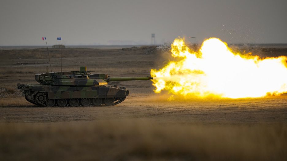Temporary
A French Leclerc main battle tank shoots during an exercise at a training range in Smardan, eastern Romania, Wednesday, Jan. 25, 2023. Around 600 French soldiers deployed to Romania as part of a NATO battlegroup on the alliance's eastern flank carried out live combat exercises on Wednesday to test their preparedness amid Russia's ongoing war in neighboring Ukraine. (AP Photo/Vadim Ghirda)
Vadim Ghirda