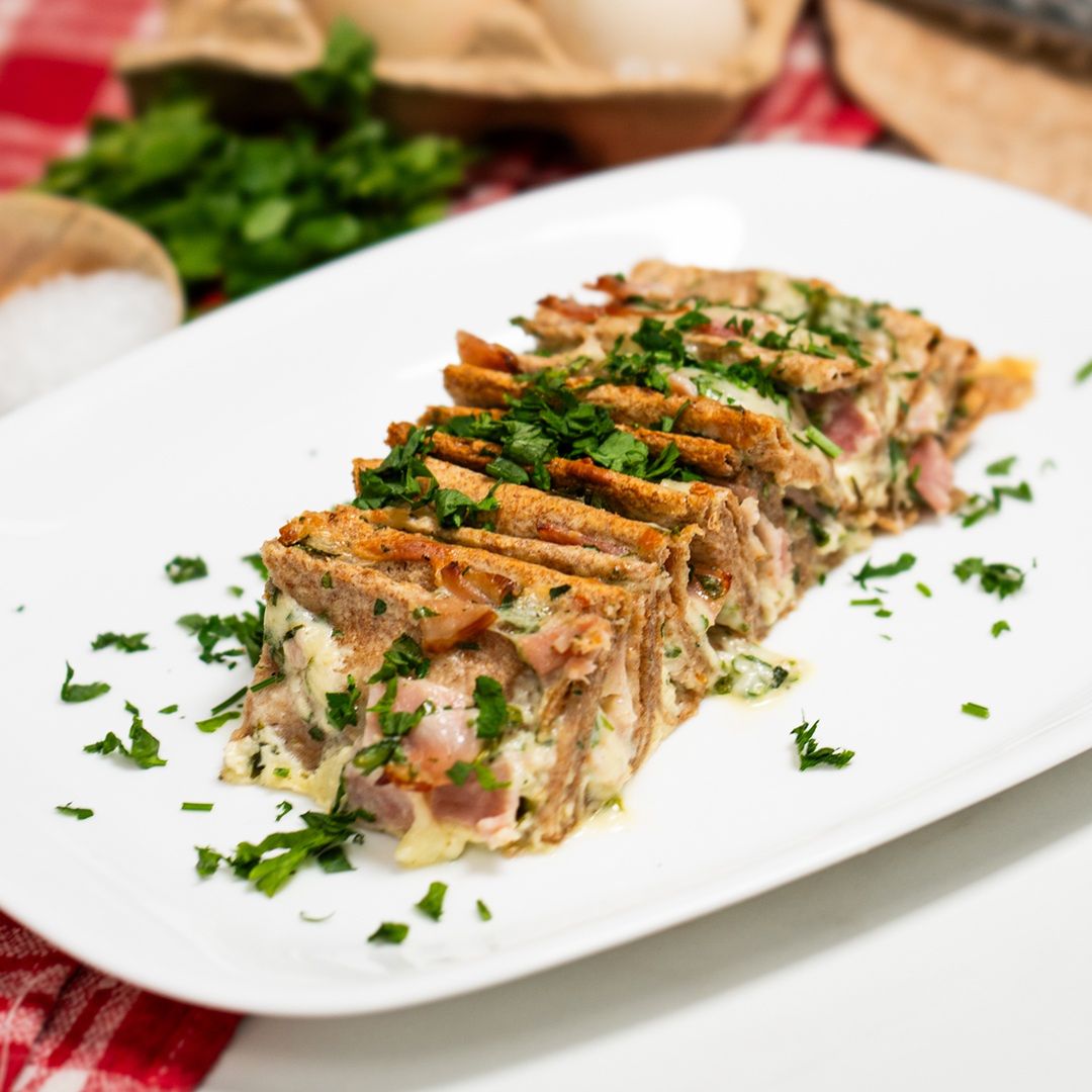 Accordion-style tortilla casserole