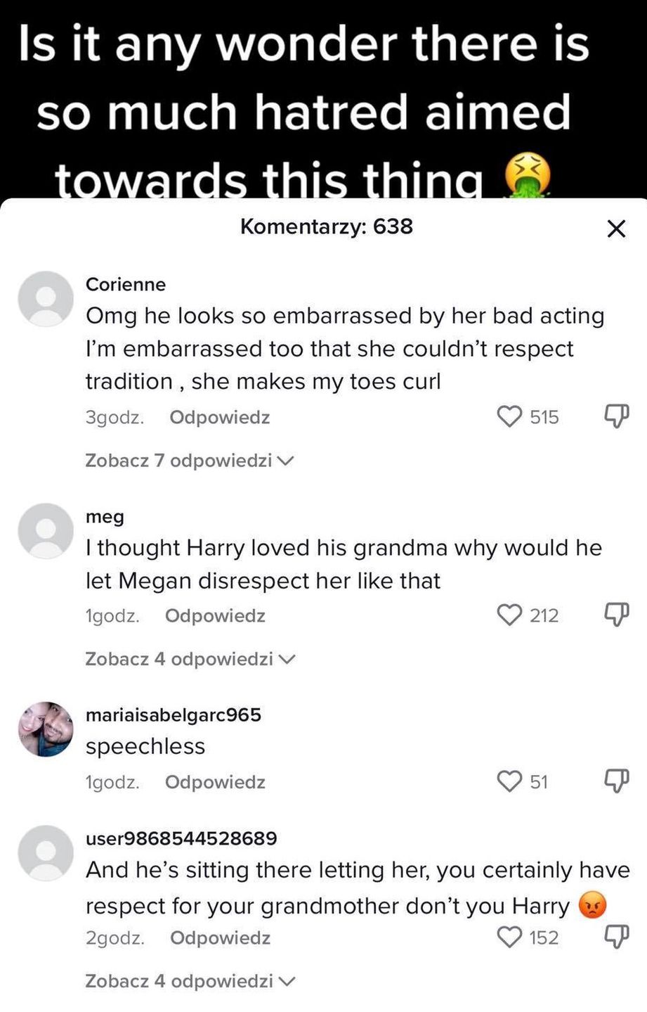 Komentarze po popisach Meghan przed kamerą
