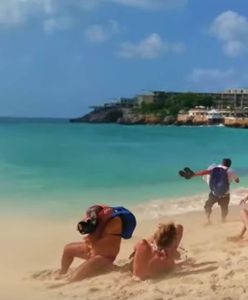 Turystów zdmuchnęło z plaży. Niewiarygodne obrazy z Karaibów
