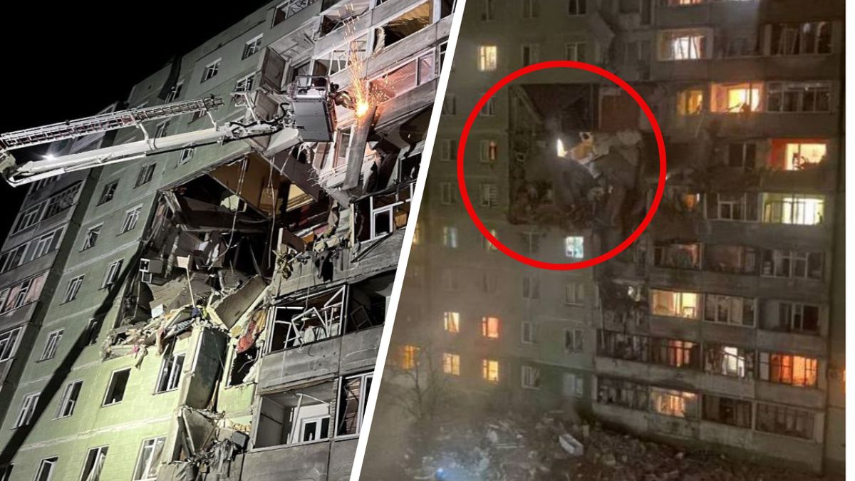 Blok w Sumach po uderzeniu rosyjskiego drona