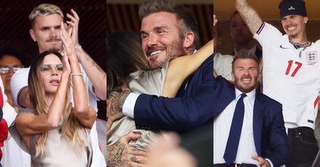David Beckham SKACZE Z RADOŚCI, świętując z Victorią i dziećmi (BEZ BROOKLYNA) AWANS Anglii do półfinału mistrzostw świata! (ZDJĘCIA)