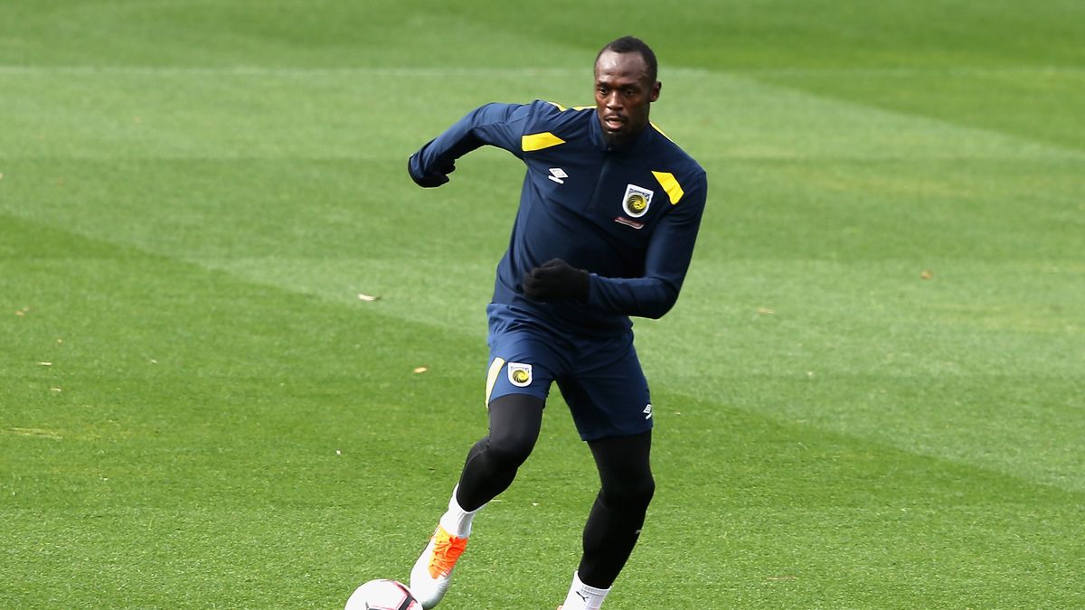 Usain Bolt na treningu Central Coast Mariners