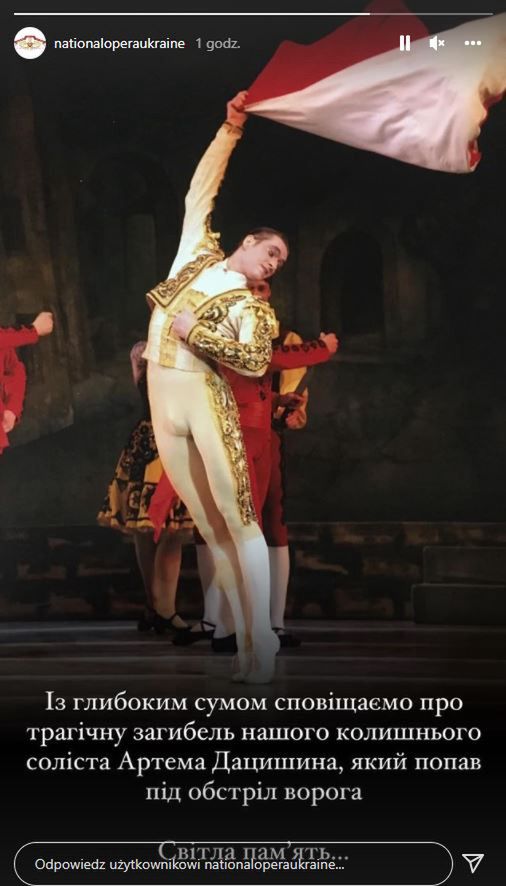 Opera Narodowa Ukrainy żegna swojego solistę