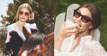 Gigi Hadid na koniu promuje okulary