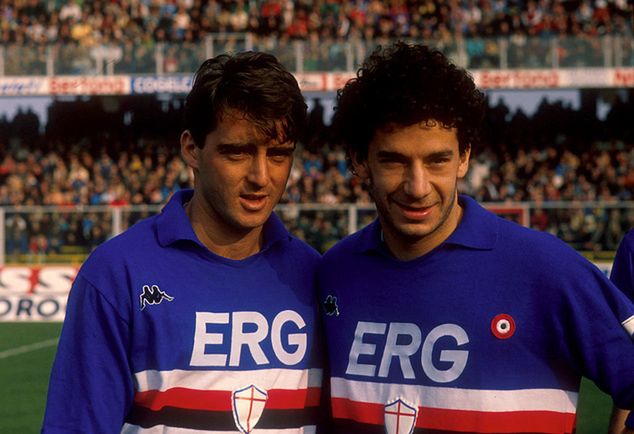 Roberto Mancini i Gianluca Vialli w barwach Sampdorii / fot.Claudio Villa/Getty Images