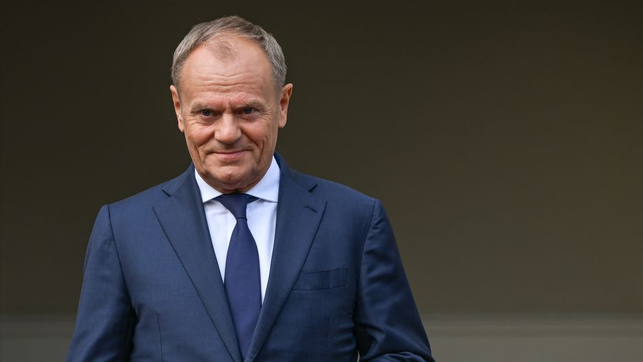 RZESZOW, POLAND - SEPTEMBER 5: Polish Prime Minister Donald Tusk arrives to meet Ireland's Taoiseach Simon Harris ahead of their meeting at the Lubomirski Summer Palace in Rzeszow, Poland, on September 5, 2024. Taoiseach Harris stopped in Rzeszow on his return from Kiev, where he met Ukrainian President Vladimir Zelenskyy and secured a bilateral security agreement, committing Ireland to provide non-lethal military support and humanitarian aid to Ukraine. (Photo by Artur Widak/NurPhoto via Getty Images)