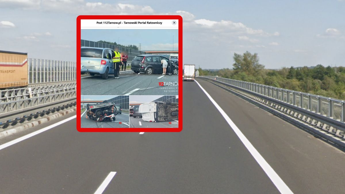 Groźne zdarzenie na A4 (zdj. w tle - poglądowe)