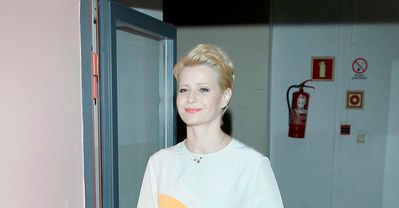 "Prawo Agaty": Małgorzata Kożuchowska maskuje ciążowe krągłości