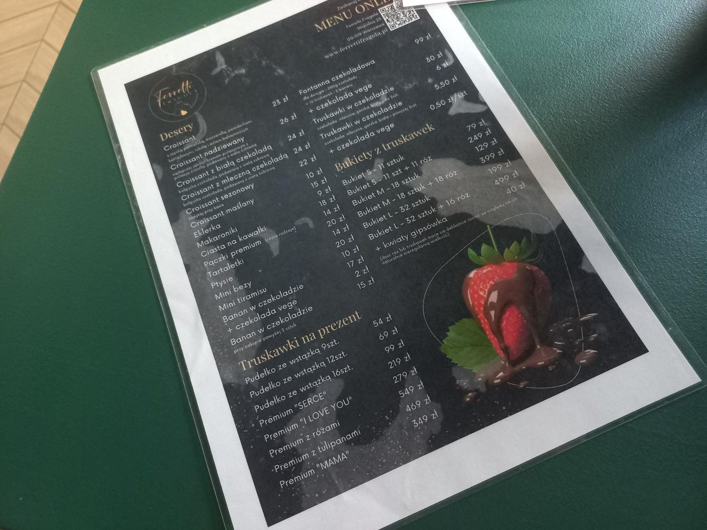 Większość pozycji z menu nie była dostępna