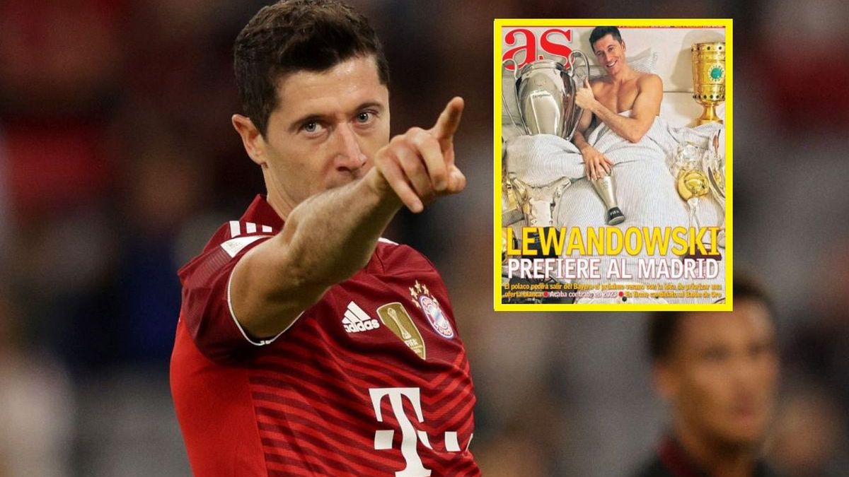 Getty Images / Adam Pretty / Na zdjęciu: Robert Lewandowski i okładka dziennika 'As'