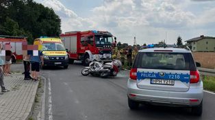52-letni motocyklista trafił do szpitala po wypadku w Machcinie. Droga z Płocka całkowicie zablokowana!