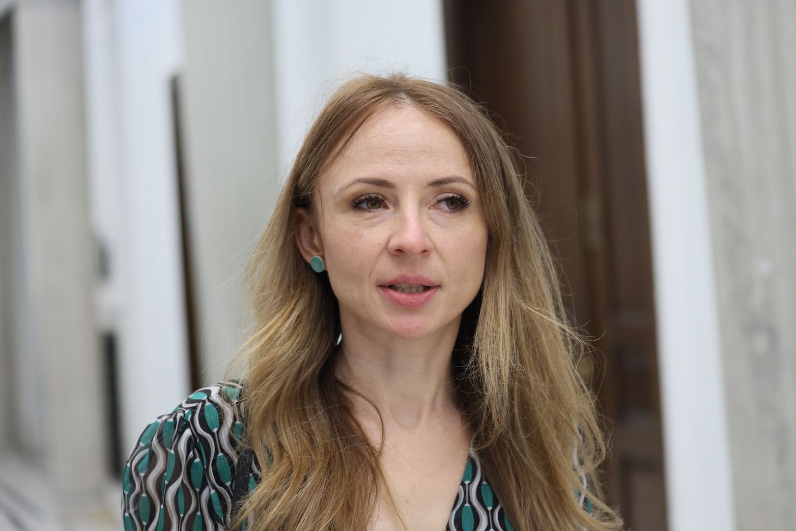 Warszawa, 15.05.2024. Minister rodziny, pracy i polityki społecznej Agnieszka Dziemianowicz-Bąk w Sejmie w Warszawie, 15 bm. (mr) PAP/Leszek Szymański