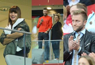 Gwiazdy kibicują na meczu Polska - Macedonia: Anna Lewandowska, Zofia Zborowska, Andrzej Wrona