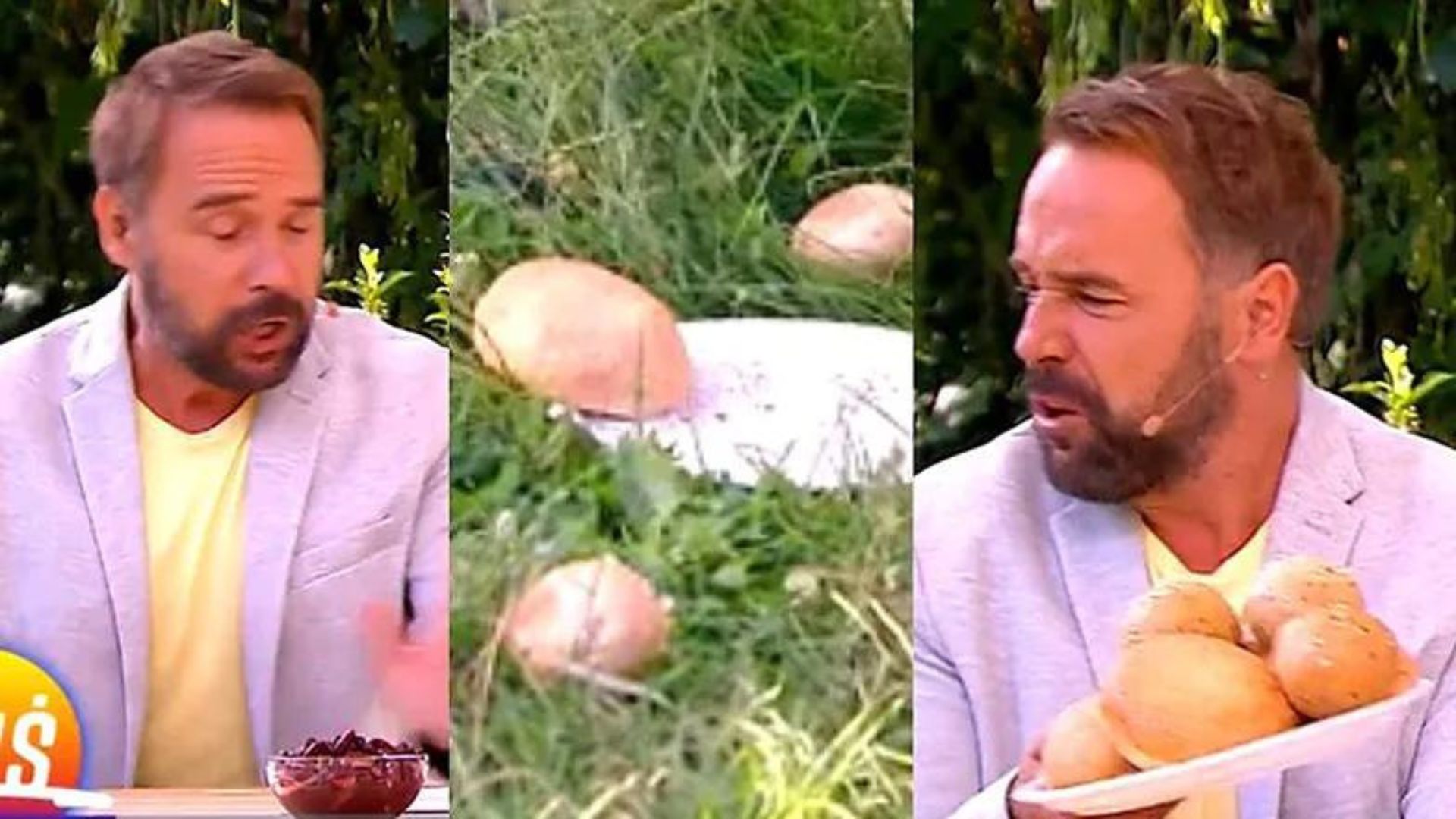 Łukasz Nowicki w ramach "dla żartu" rzuca bułkami o ziemię