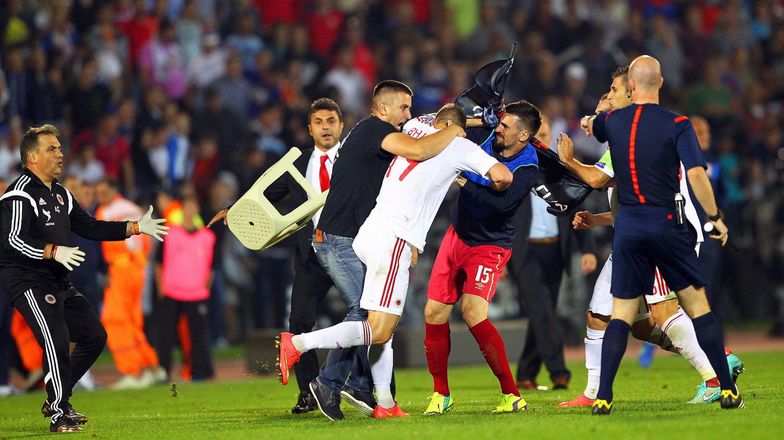 Skandal w Belgradzie na meczu Serbia-Albania