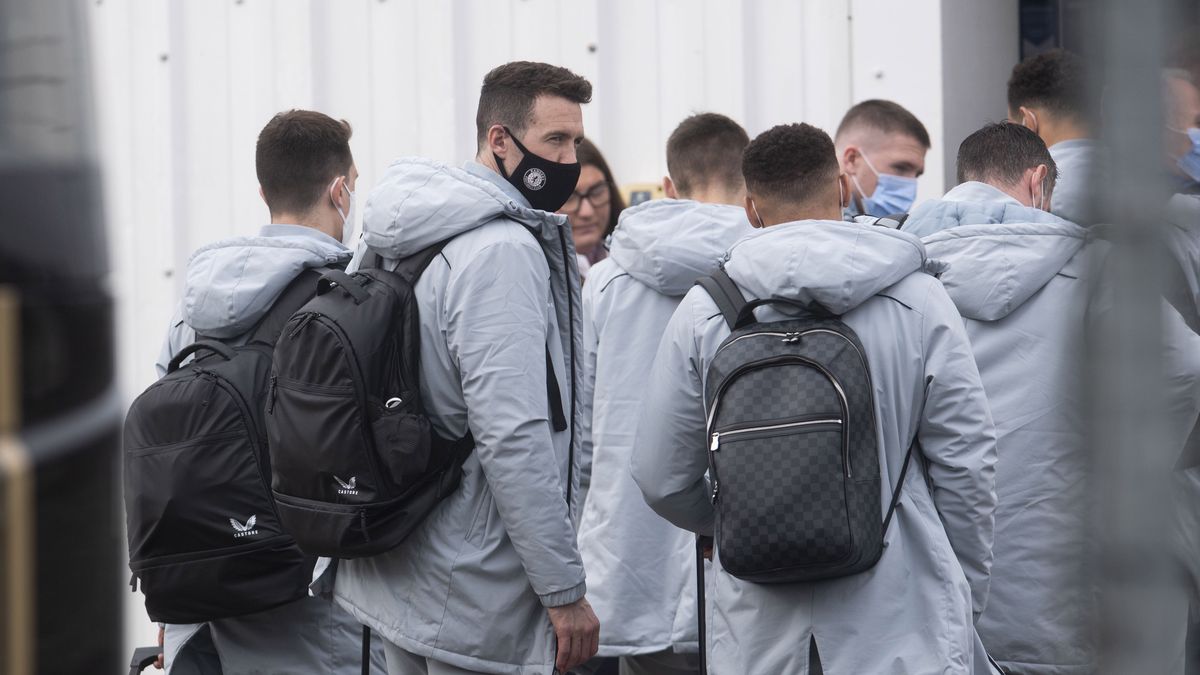 GLASGOW, SCOTLAND - MARCH 16: Rangers Jon McLaughlin during the Rangers squad leaving for Belgrade from Glasgow Airport, on March 16, 2022, in Glasgow, Scotland.  (Photo by Craig Foy/SNS Group via Getty Images)