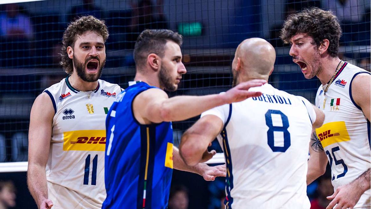 Materiały prasowe / VolleyballWorld / Kamil Rychlicki w barwach reprezentacji Włoch (nr 11)
