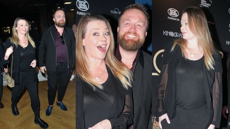 Tamara Arciuch i Bartłomiej Kasprzykowski na premierze "Pani Basi"