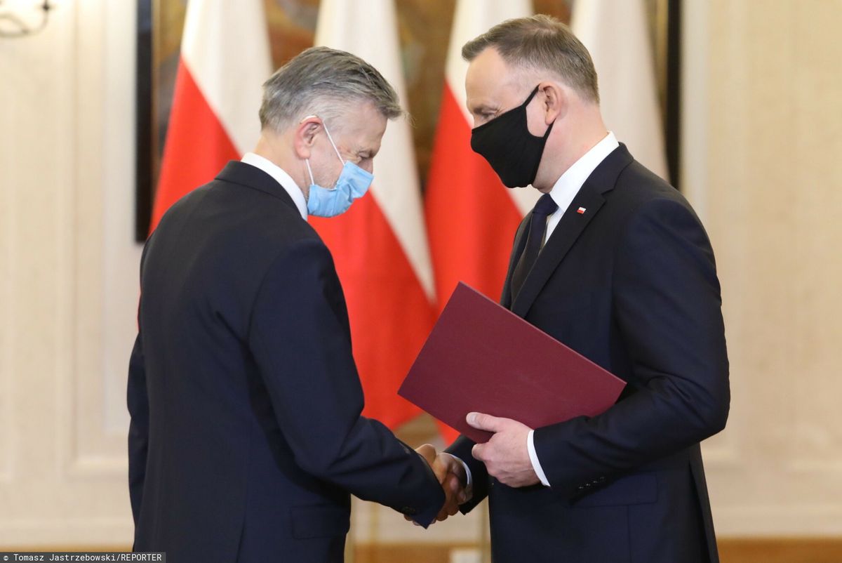 Prof. Andrzej Zybertowicz i prezydent Andrzej Duda
